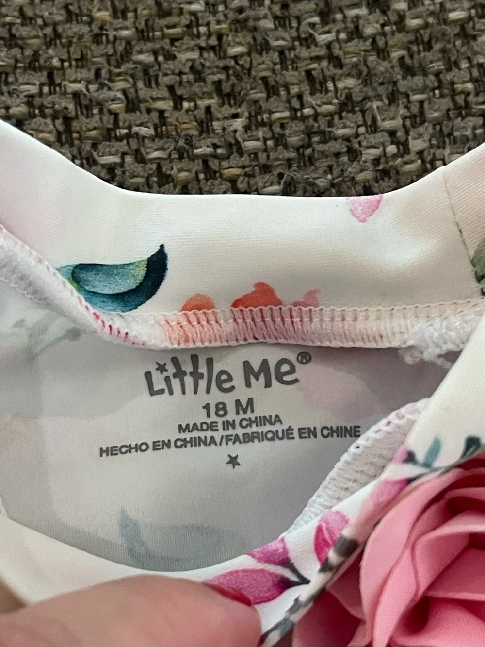 Little Me Floral Rashguard Set - Pink & White